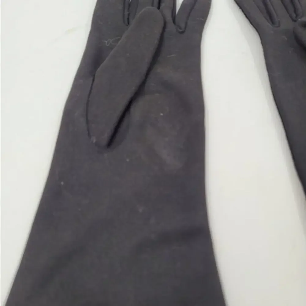 Van‎ Raalte Vintage Black Embroidered Eyelet Ladies Coat Length Dress Gloves